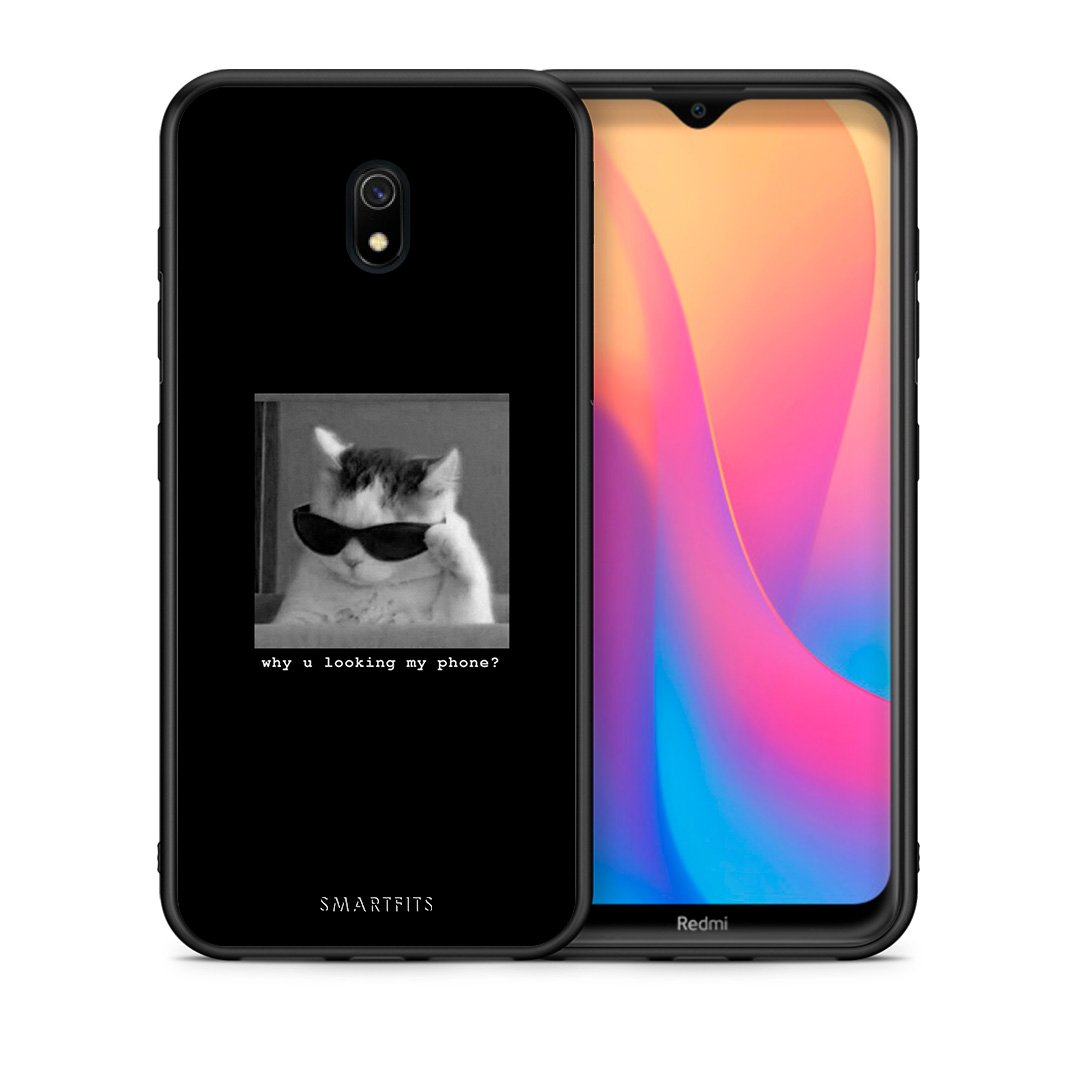 Θήκη Xiaomi Redmi 8A Meme Cat από τη Smartfits με σχέδιο στο πίσω μέρος και μαύρο περίβλημα | Xiaomi Redmi 8A Meme Cat case with colorful back and black bezels