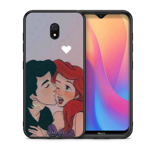 Θήκη Αγίου Βαλεντίνου Xiaomi Redmi 8A Mermaid Love από τη Smartfits με σχέδιο στο πίσω μέρος και μαύρο περίβλημα | Xiaomi Redmi 8A Mermaid Love case with colorful back and black bezels