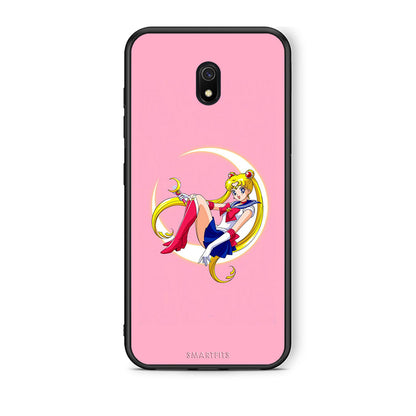 Xiaomi Redmi 8A Moon Girl θήκη από τη Smartfits με σχέδιο στο πίσω μέρος και μαύρο περίβλημα | Smartphone case with colorful back and black bezels by Smartfits