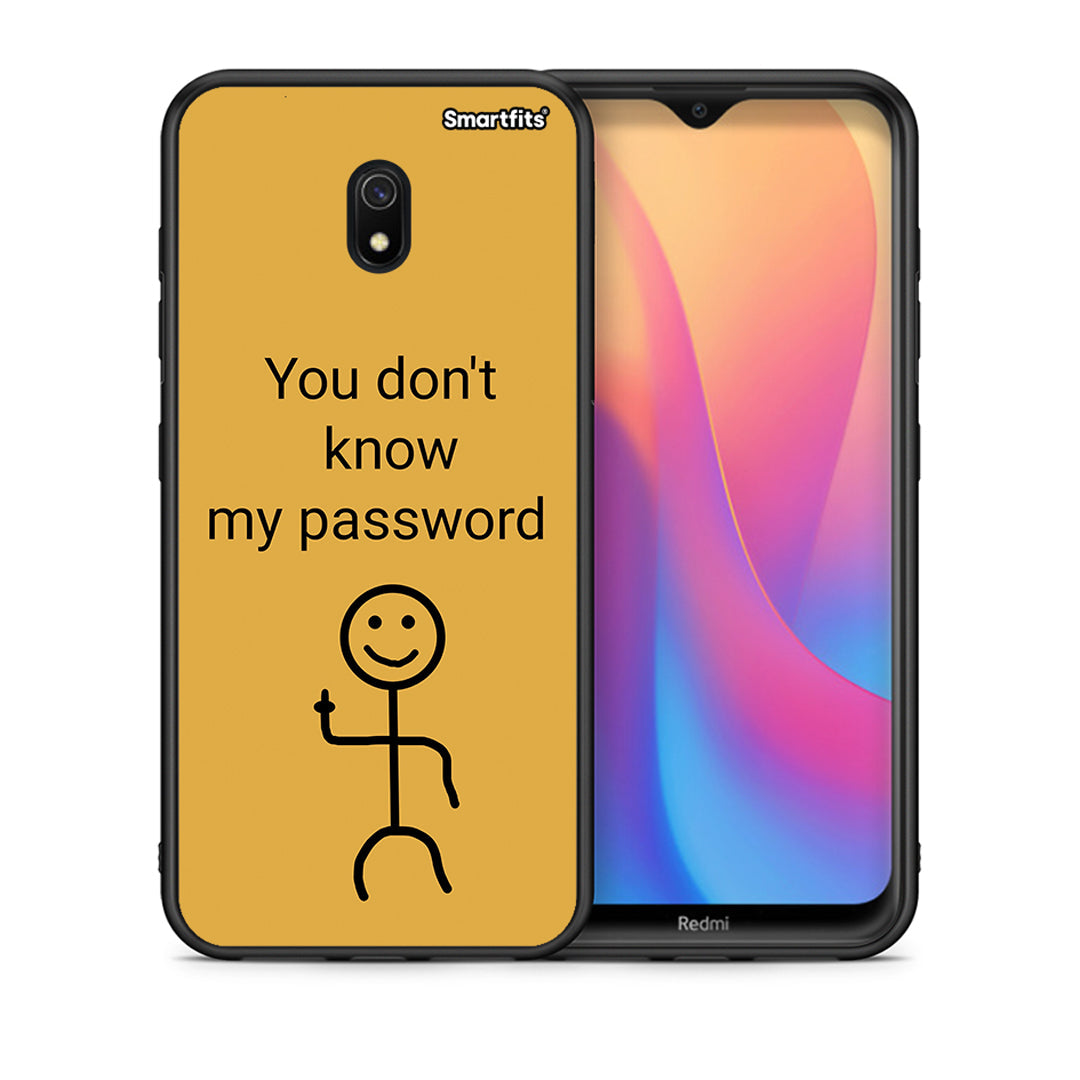 Θήκη Xiaomi Redmi 8A My Password από τη Smartfits με σχέδιο στο πίσω μέρος και μαύρο περίβλημα | Xiaomi Redmi 8A My Password case with colorful back and black bezels