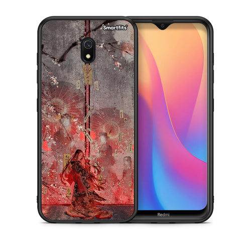Θήκη Xiaomi Redmi 8A Nezuko Kamado από τη Smartfits με σχέδιο στο πίσω μέρος και μαύρο περίβλημα | Xiaomi Redmi 8A Nezuko Kamado case with colorful back and black bezels