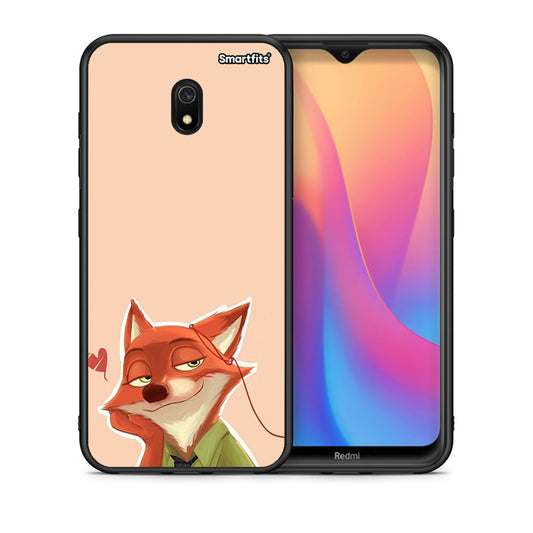 Θήκη Xiaomi Redmi 8A Nick Wilde And Judy Hopps Love 1 από τη Smartfits με σχέδιο στο πίσω μέρος και μαύρο περίβλημα | Xiaomi Redmi 8A Nick Wilde And Judy Hopps Love 1 case with colorful back and black bezels
