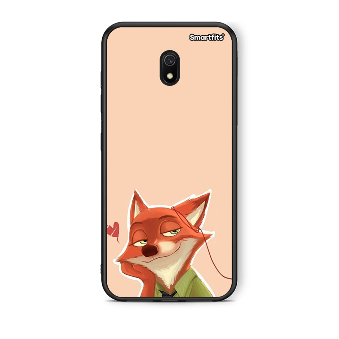 Xiaomi Redmi 8A Nick Wilde And Judy Hopps Love 1 θήκη από τη Smartfits με σχέδιο στο πίσω μέρος και μαύρο περίβλημα | Smartphone case with colorful back and black bezels by Smartfits