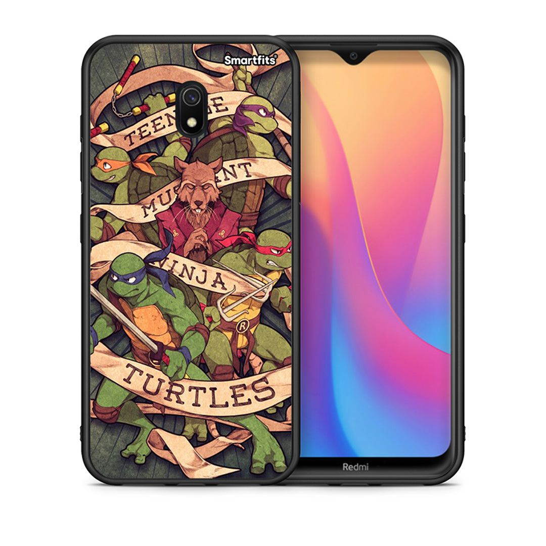 Θήκη Xiaomi Redmi 8A Ninja Turtles από τη Smartfits με σχέδιο στο πίσω μέρος και μαύρο περίβλημα | Xiaomi Redmi 8A Ninja Turtles case with colorful back and black bezels