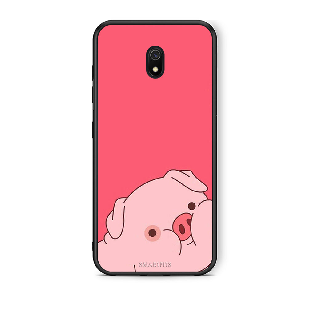 Xiaomi Redmi 8A Pig Love 1 Θήκη Αγίου Βαλεντίνου από τη Smartfits με σχέδιο στο πίσω μέρος και μαύρο περίβλημα | Smartphone case with colorful back and black bezels by Smartfits