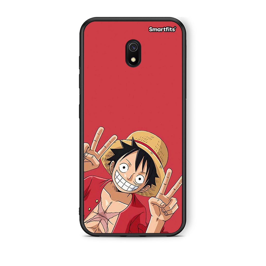 Xiaomi Redmi 8A Pirate Luffy Θήκη από τη Smartfits με σχέδιο στο πίσω μέρος και μαύρο περίβλημα | Smartphone case with colorful back and black bezels by Smartfits