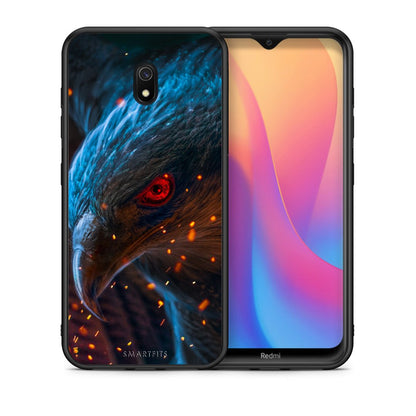 Θήκη Xiaomi Redmi 8A Eagle PopArt από τη Smartfits με σχέδιο στο πίσω μέρος και μαύρο περίβλημα | Xiaomi Redmi 8A Eagle PopArt case with colorful back and black bezels