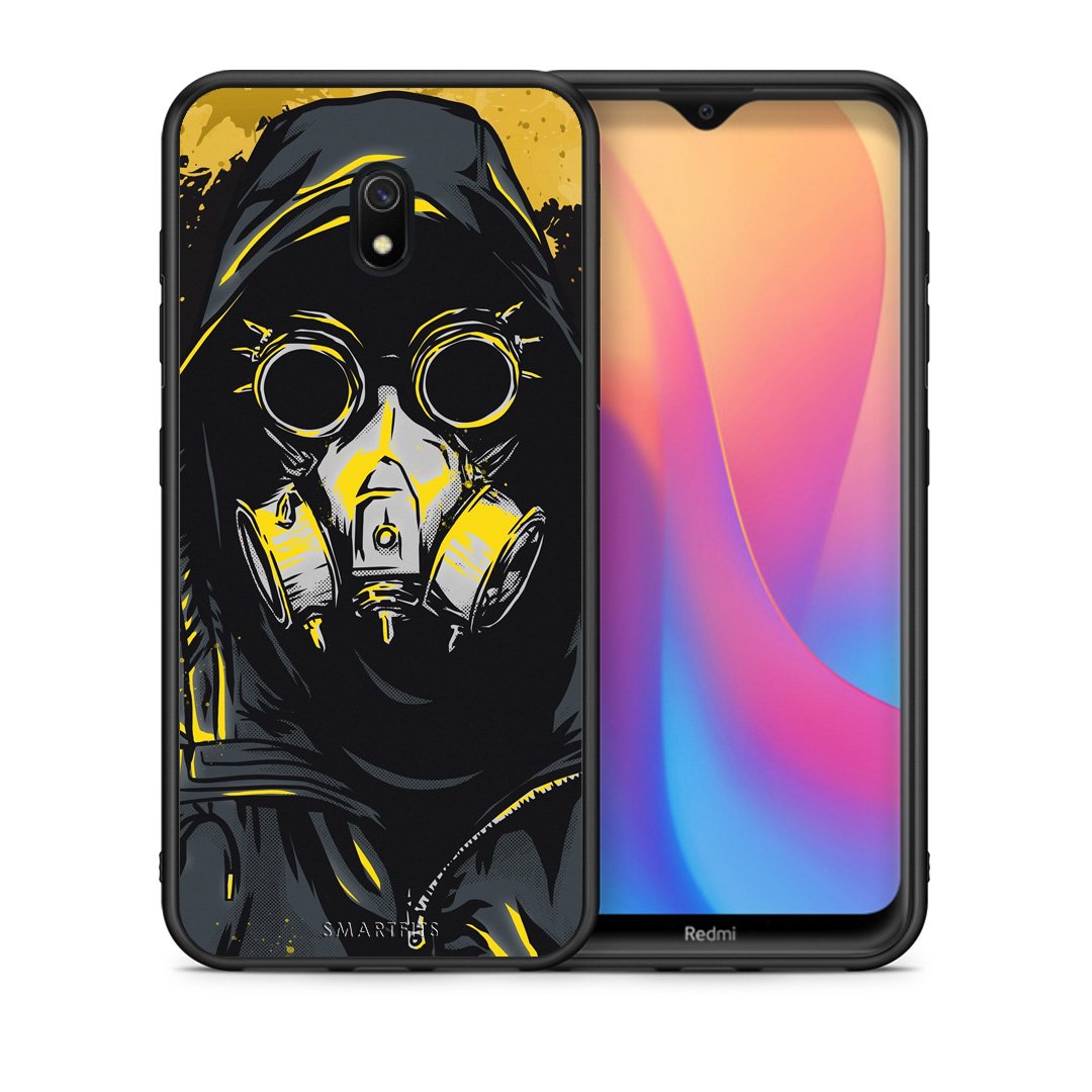 Θήκη Xiaomi Redmi 8A Mask PopArt από τη Smartfits με σχέδιο στο πίσω μέρος και μαύρο περίβλημα | Xiaomi Redmi 8A Mask PopArt case with colorful back and black bezels