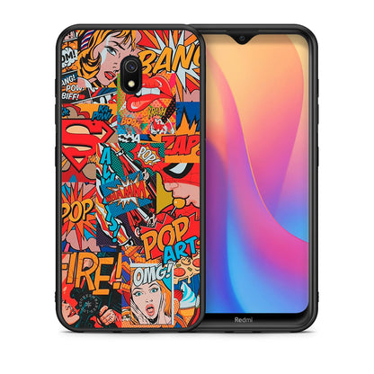 Θήκη Xiaomi Redmi 8A PopArt OMG από τη Smartfits με σχέδιο στο πίσω μέρος και μαύρο περίβλημα | Xiaomi Redmi 8A PopArt OMG case with colorful back and black bezels