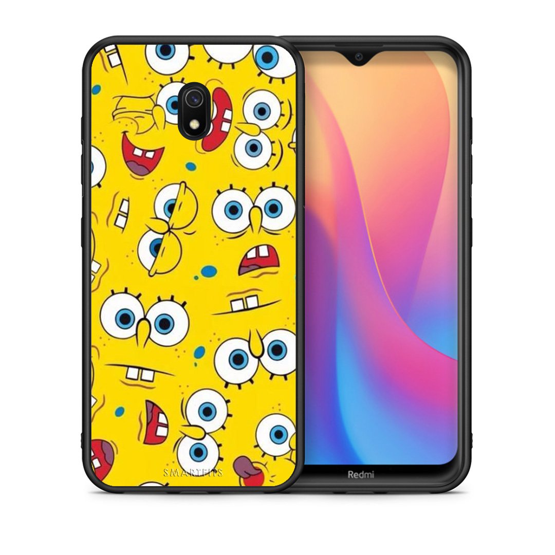 Θήκη Xiaomi Redmi 8A Sponge PopArt από τη Smartfits με σχέδιο στο πίσω μέρος και μαύρο περίβλημα | Xiaomi Redmi 8A Sponge PopArt case with colorful back and black bezels