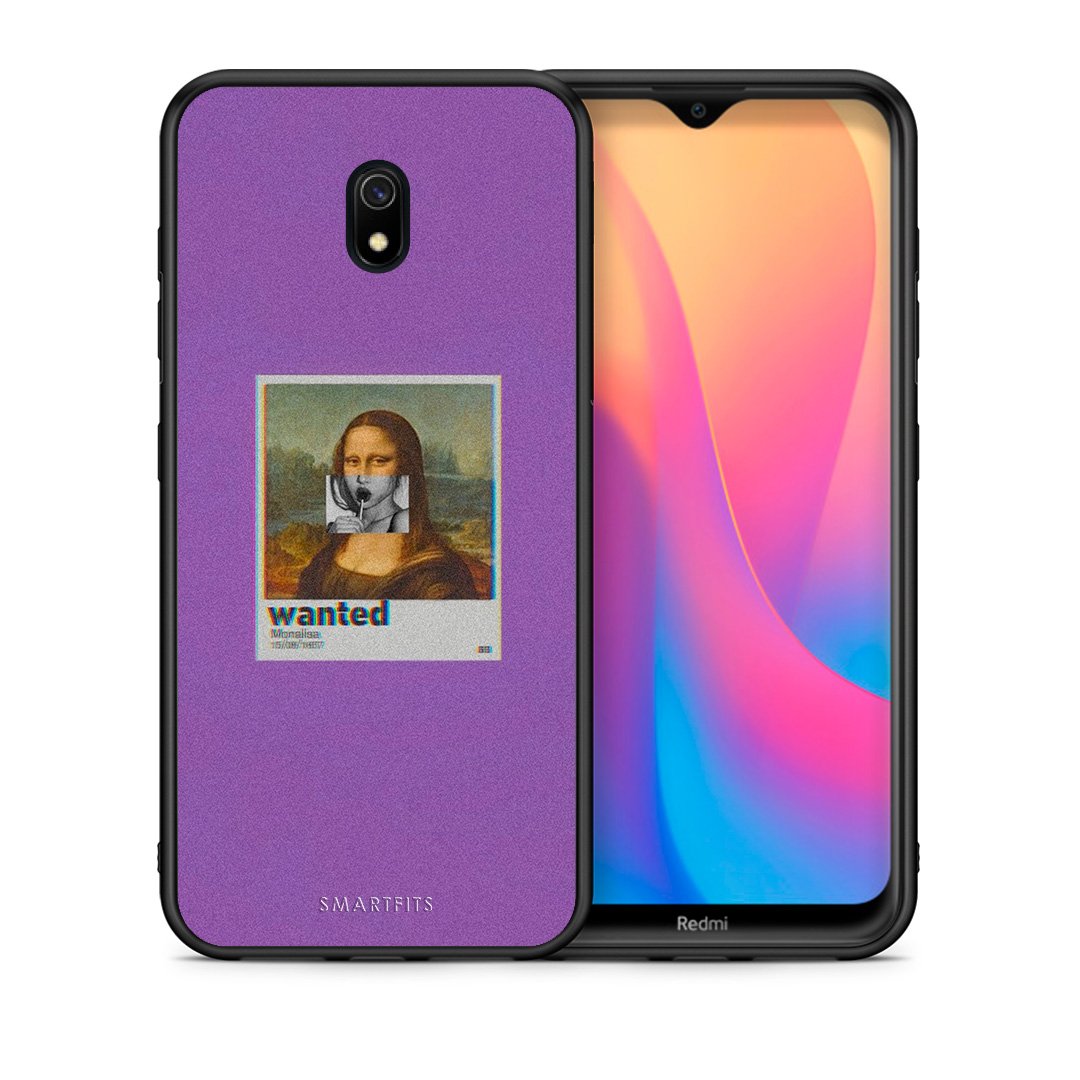 Θήκη Xiaomi Redmi 8A Monalisa Popart από τη Smartfits με σχέδιο στο πίσω μέρος και μαύρο περίβλημα | Xiaomi Redmi 8A Monalisa Popart case with colorful back and black bezels