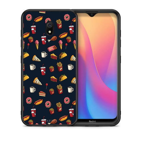 Θήκη Xiaomi Redmi 8A Hungry Random από τη Smartfits με σχέδιο στο πίσω μέρος και μαύρο περίβλημα | Xiaomi Redmi 8A Hungry Random case with colorful back and black bezels