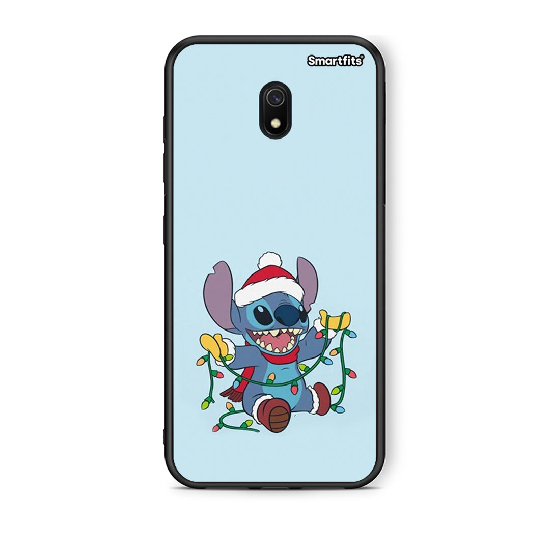 Xiaomi Redmi 8A Santa Stich θήκη από τη Smartfits με σχέδιο στο πίσω μέρος και μαύρο περίβλημα | Smartphone case with colorful back and black bezels by Smartfits