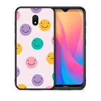 Thumbnail for Θήκη Xiaomi Redmi 8A Smiley Faces από τη Smartfits με σχέδιο στο πίσω μέρος και μαύρο περίβλημα | Xiaomi Redmi 8A Smiley Faces case with colorful back and black bezels