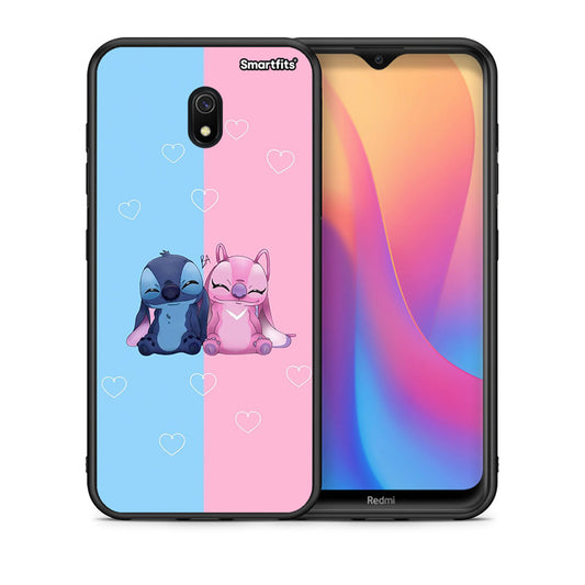 Θήκη Xiaomi Redmi 8A Stitch And Angel από τη Smartfits με σχέδιο στο πίσω μέρος και μαύρο περίβλημα | Xiaomi Redmi 8A Stitch And Angel case with colorful back and black bezels