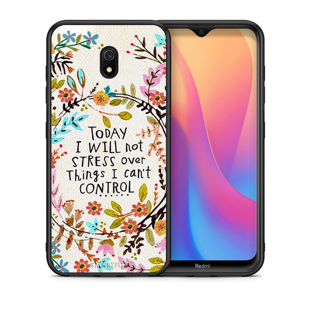 Θήκη Xiaomi Redmi 8A Stress Over από τη Smartfits με σχέδιο στο πίσω μέρος και μαύρο περίβλημα | Xiaomi Redmi 8A Stress Over case with colorful back and black bezels