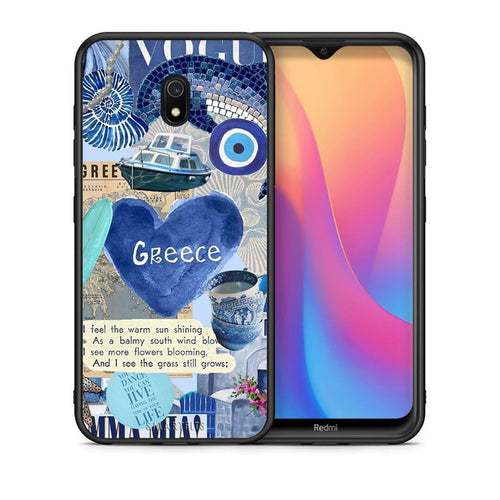 Θήκη Xiaomi Redmi 8A Summer In Greece από τη Smartfits με σχέδιο στο πίσω μέρος και μαύρο περίβλημα | Xiaomi Redmi 8A Summer In Greece case with colorful back and black bezels
