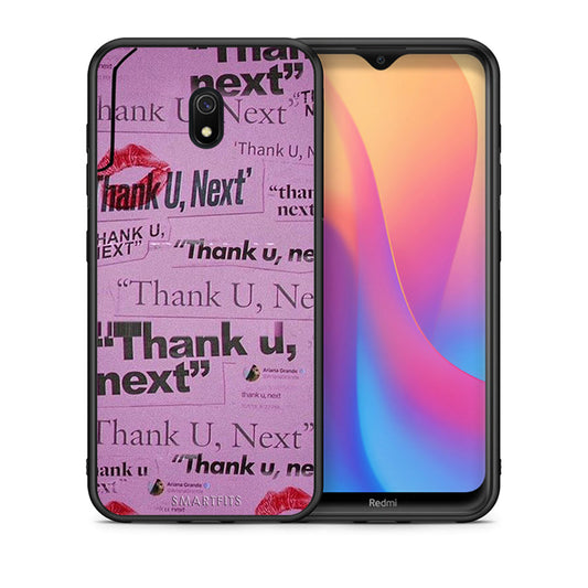Θήκη Αγίου Βαλεντίνου Xiaomi Redmi 8A Thank You Next από τη Smartfits με σχέδιο στο πίσω μέρος και μαύρο περίβλημα | Xiaomi Redmi 8A Thank You Next case with colorful back and black bezels