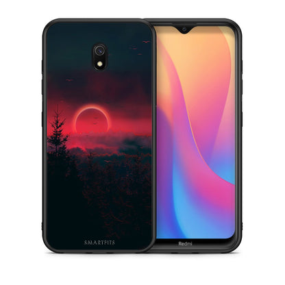 Θήκη Xiaomi Redmi 8A Sunset Tropic από τη Smartfits με σχέδιο στο πίσω μέρος και μαύρο περίβλημα | Xiaomi Redmi 8A Sunset Tropic case with colorful back and black bezels