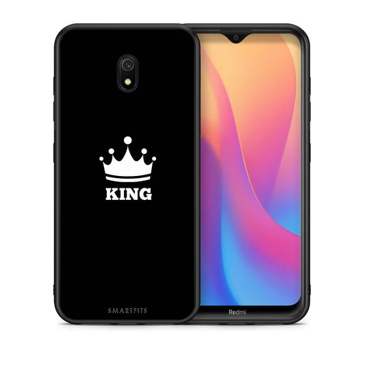 Θήκη Xiaomi Redmi 8A King Valentine από τη Smartfits με σχέδιο στο πίσω μέρος και μαύρο περίβλημα | Xiaomi Redmi 8A King Valentine case with colorful back and black bezels