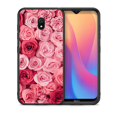 Θήκη Xiaomi Redmi 8A RoseGarden Valentine από τη Smartfits με σχέδιο στο πίσω μέρος και μαύρο περίβλημα | Xiaomi Redmi 8A RoseGarden Valentine case with colorful back and black bezels