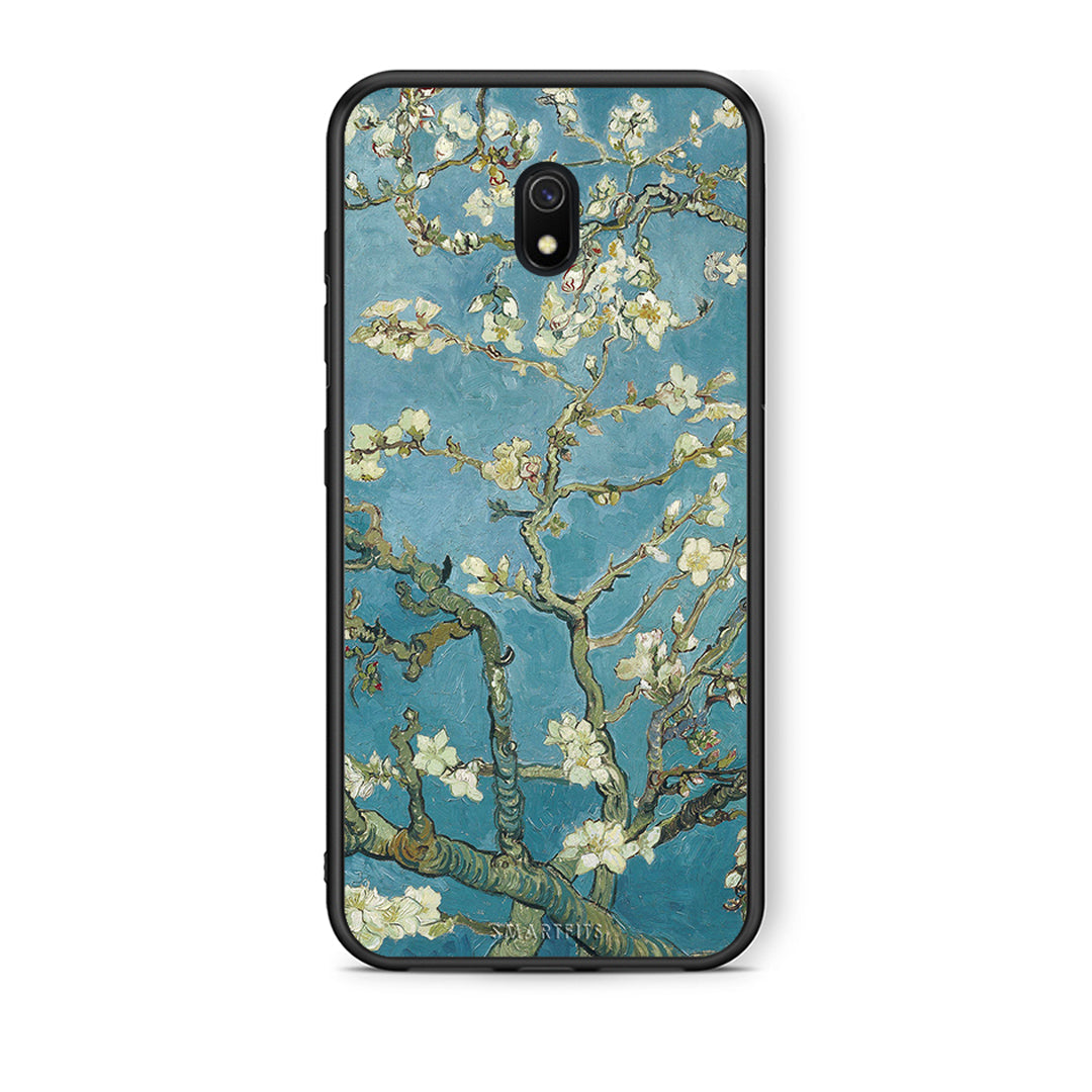 Xiaomi Redmi 8A White Blossoms θήκη από τη Smartfits με σχέδιο στο πίσω μέρος και μαύρο περίβλημα | Smartphone case with colorful back and black bezels by Smartfits