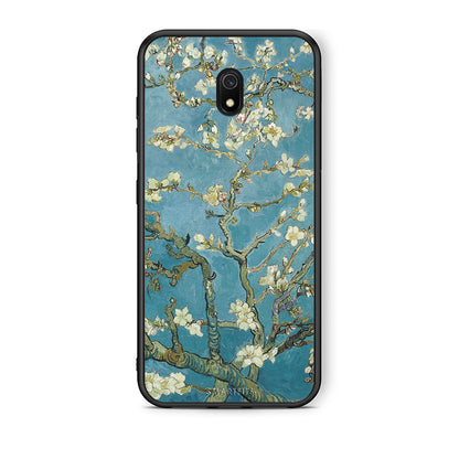 Xiaomi Redmi 8A White Blossoms θήκη από τη Smartfits με σχέδιο στο πίσω μέρος και μαύρο περίβλημα | Smartphone case with colorful back and black bezels by Smartfits