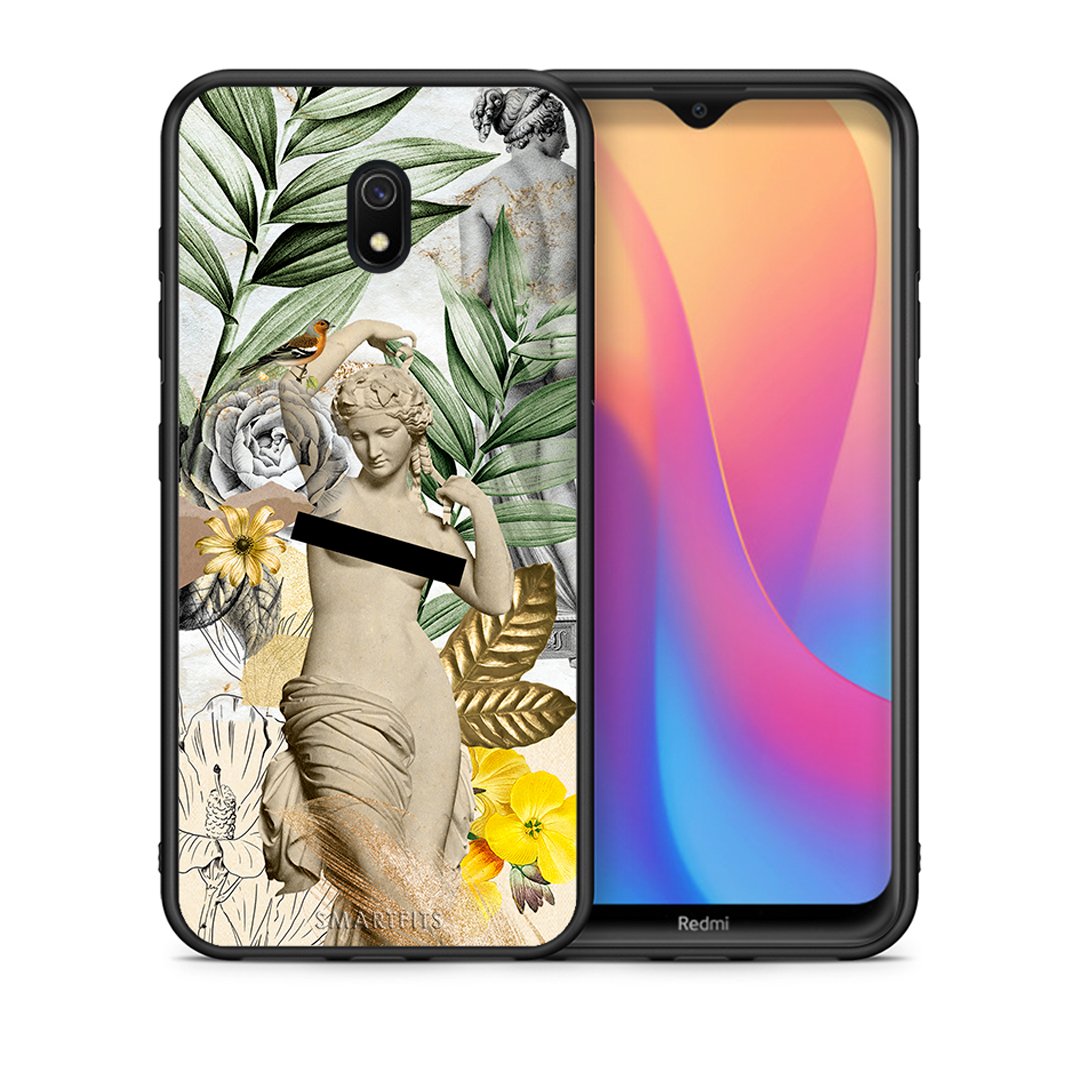 Θήκη Xiaomi Redmi 8A Woman Statue από τη Smartfits με σχέδιο στο πίσω μέρος και μαύρο περίβλημα | Xiaomi Redmi 8A Woman Statue case with colorful back and black bezels