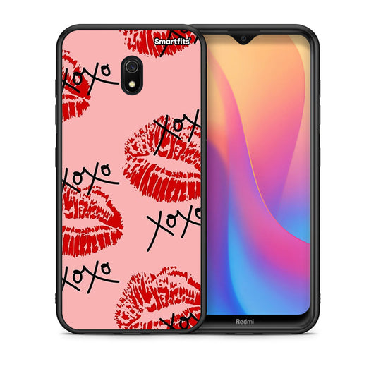 Θήκη Xiaomi Redmi 8A XOXO Lips από τη Smartfits με σχέδιο στο πίσω μέρος και μαύρο περίβλημα | Xiaomi Redmi 8A XOXO Lips case with colorful back and black bezels
