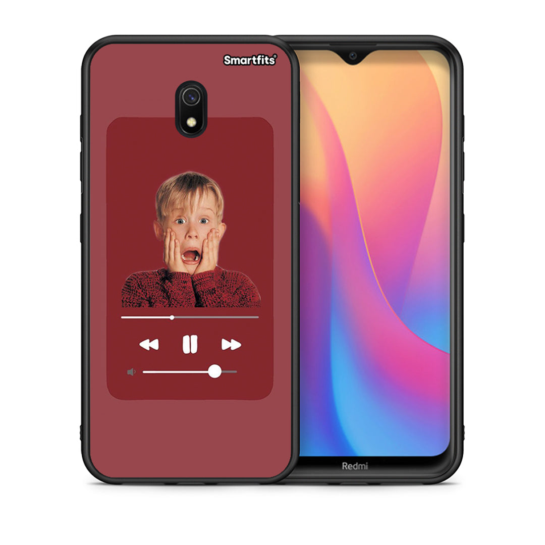 Θήκη Xiaomi Redmi 8A Xmas Alone Music από τη Smartfits με σχέδιο στο πίσω μέρος και μαύρο περίβλημα | Xiaomi Redmi 8A Xmas Alone Music case with colorful back and black bezels