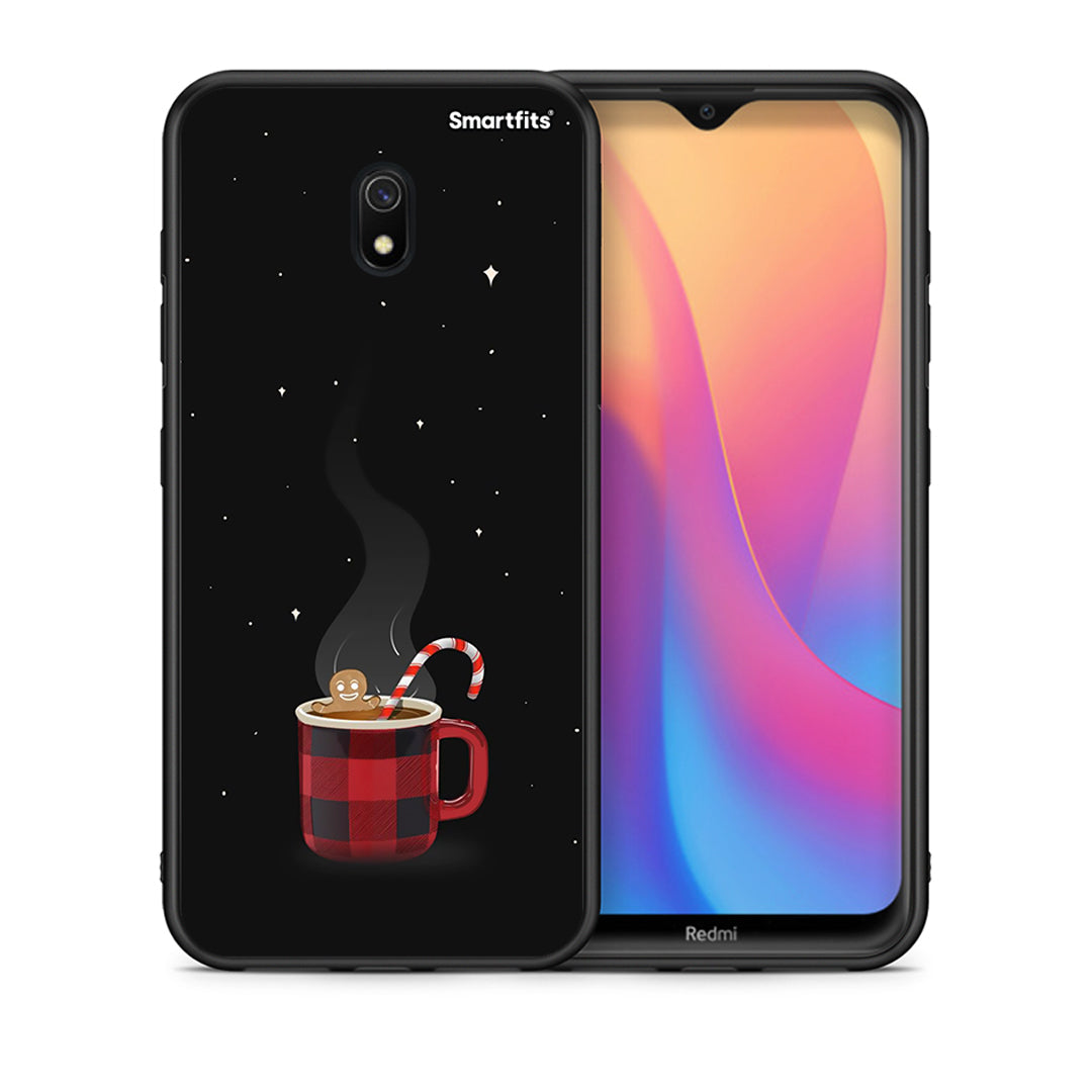 Θήκη Xiaomi Redmi 8A Xmas Bathing από τη Smartfits με σχέδιο στο πίσω μέρος και μαύρο περίβλημα | Xiaomi Redmi 8A Xmas Bathing case with colorful back and black bezels