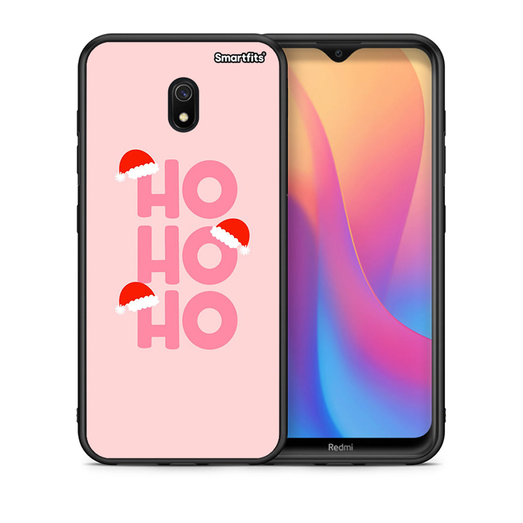 Θήκη Xiaomi Redmi 8A Xmas Ho Ho Ho από τη Smartfits με σχέδιο στο πίσω μέρος και μαύρο περίβλημα | Xiaomi Redmi 8A Xmas Ho Ho Ho case with colorful back and black bezels