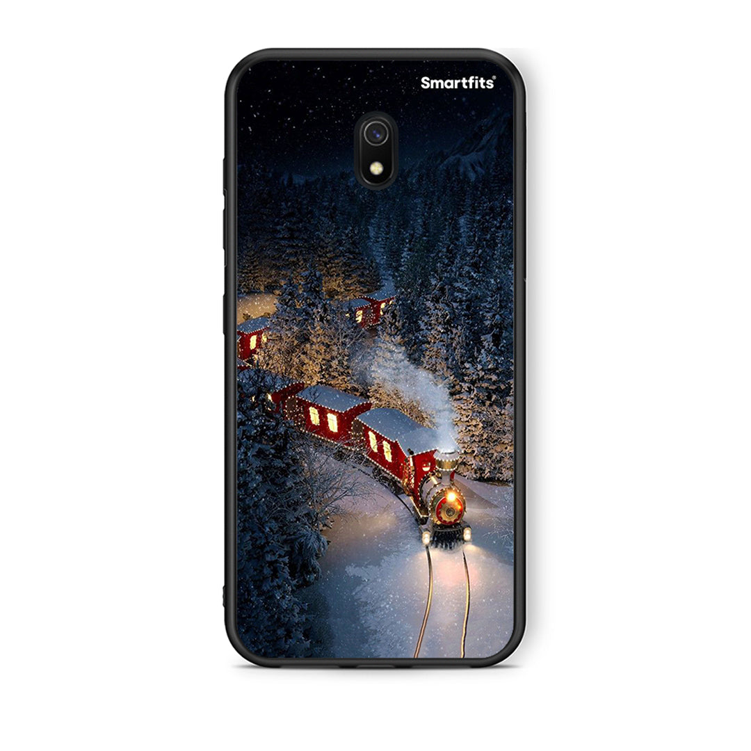 Xiaomi Redmi 8A Xmas Train θήκη από τη Smartfits με σχέδιο στο πίσω μέρος και μαύρο περίβλημα | Smartphone case with colorful back and black bezels by Smartfits