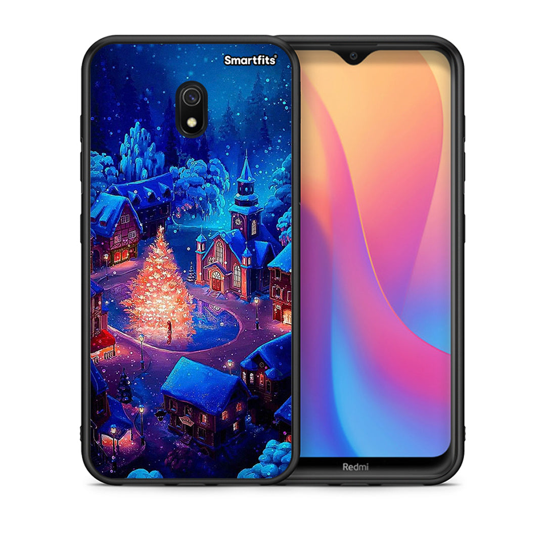 Θήκη Xiaomi Redmi 8A Xmas Village από τη Smartfits με σχέδιο στο πίσω μέρος και μαύρο περίβλημα | Xiaomi Redmi 8A Xmas Village case with colorful back and black bezels