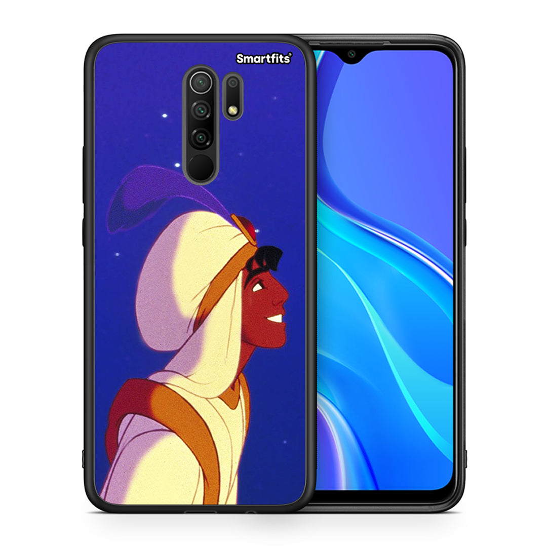 Θήκη Xiaomi Redmi 9/9 Prime Alladin And Jasmine Love 1 από τη Smartfits με σχέδιο στο πίσω μέρος και μαύρο περίβλημα | Xiaomi Redmi 9/9 Prime Alladin And Jasmine Love 1 case with colorful back and black bezels