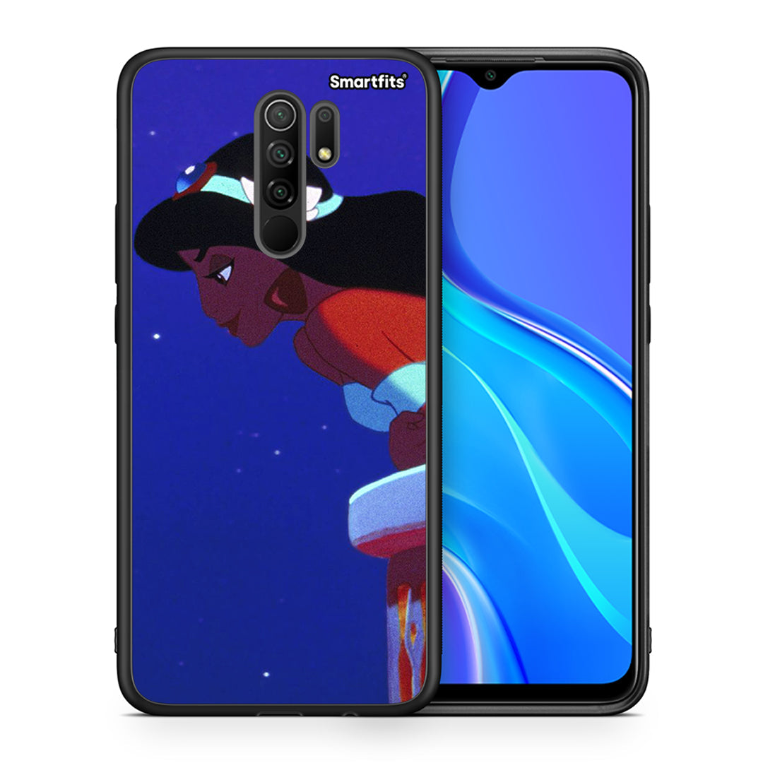 Θήκη Xiaomi Redmi 9/9 Prime Alladin And Jasmine Love 2 από τη Smartfits με σχέδιο στο πίσω μέρος και μαύρο περίβλημα | Xiaomi Redmi 9/9 Prime Alladin And Jasmine Love 2 case with colorful back and black bezels