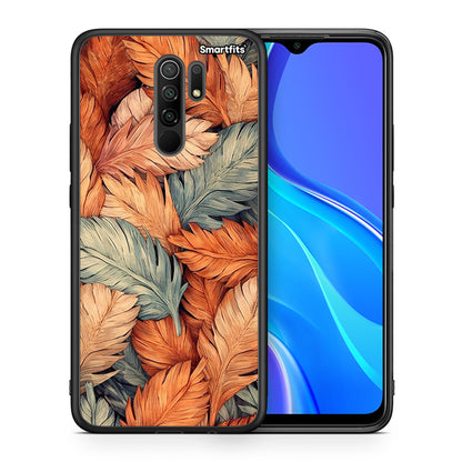 Θήκη Xiaomi Redmi 9 / 9 Prime Autumn Leaves από τη Smartfits με σχέδιο στο πίσω μέρος και μαύρο περίβλημα | Xiaomi Redmi 9 / 9 Prime Autumn Leaves case with colorful back and black bezels