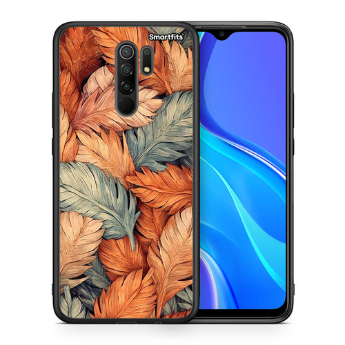 Θήκη Xiaomi Redmi 9 / 9 Prime Autumn Leaves από τη Smartfits με σχέδιο στο πίσω μέρος και μαύρο περίβλημα | Xiaomi Redmi 9 / 9 Prime Autumn Leaves case with colorful back and black bezels