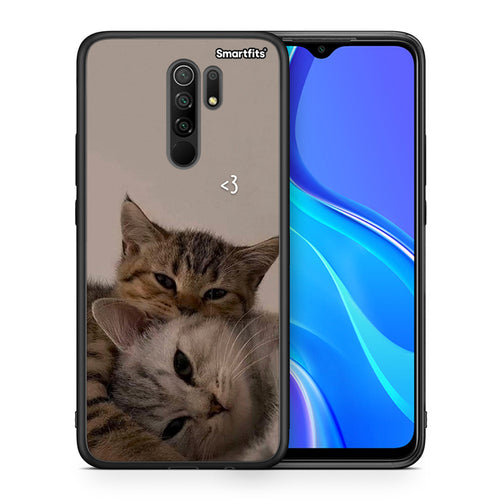 Θήκη Xiaomi Redmi 9 / 9 Prime Cats In Love από τη Smartfits με σχέδιο στο πίσω μέρος και μαύρο περίβλημα | Xiaomi Redmi 9 / 9 Prime Cats In Love case with colorful back and black bezels