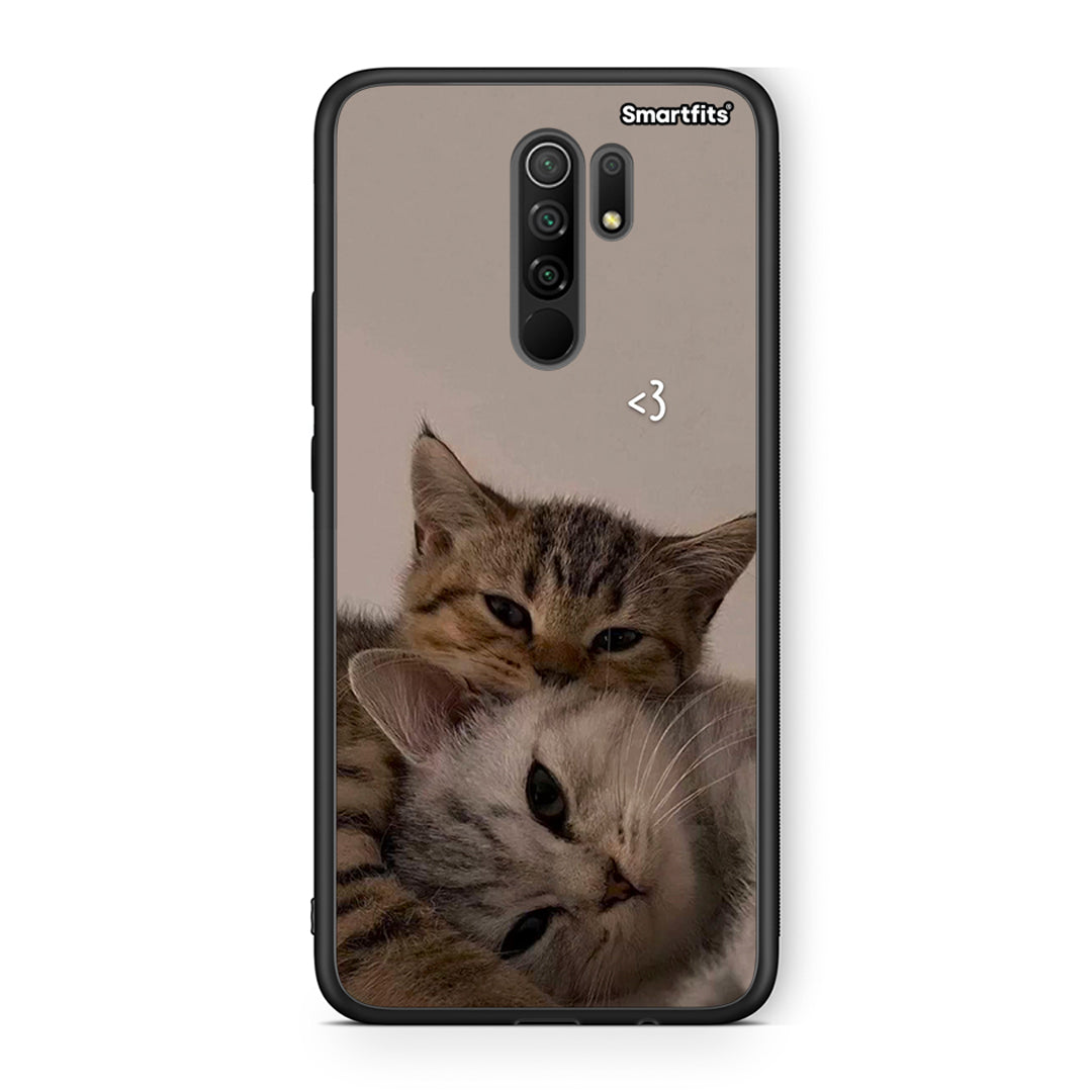 Xiaomi Redmi 9 / 9 Prime Cats In Love Θήκη από τη Smartfits με σχέδιο στο πίσω μέρος και μαύρο περίβλημα | Smartphone case with colorful back and black bezels by Smartfits