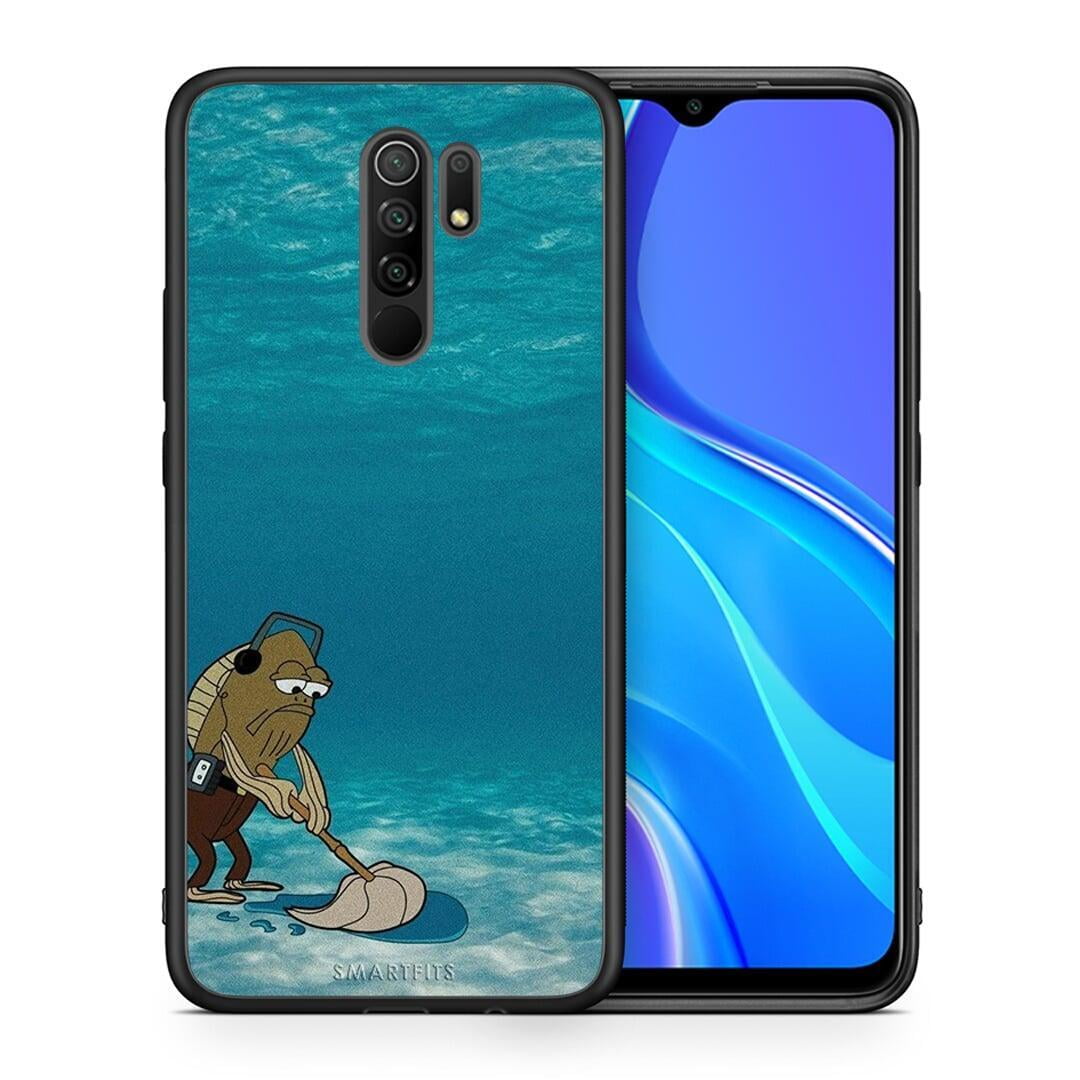 Θήκη Xiaomi Redmi 9 / 9 Prime Clean The Ocean από τη Smartfits με σχέδιο στο πίσω μέρος και μαύρο περίβλημα | Xiaomi Redmi 9 / 9 Prime Clean The Ocean case with colorful back and black bezels