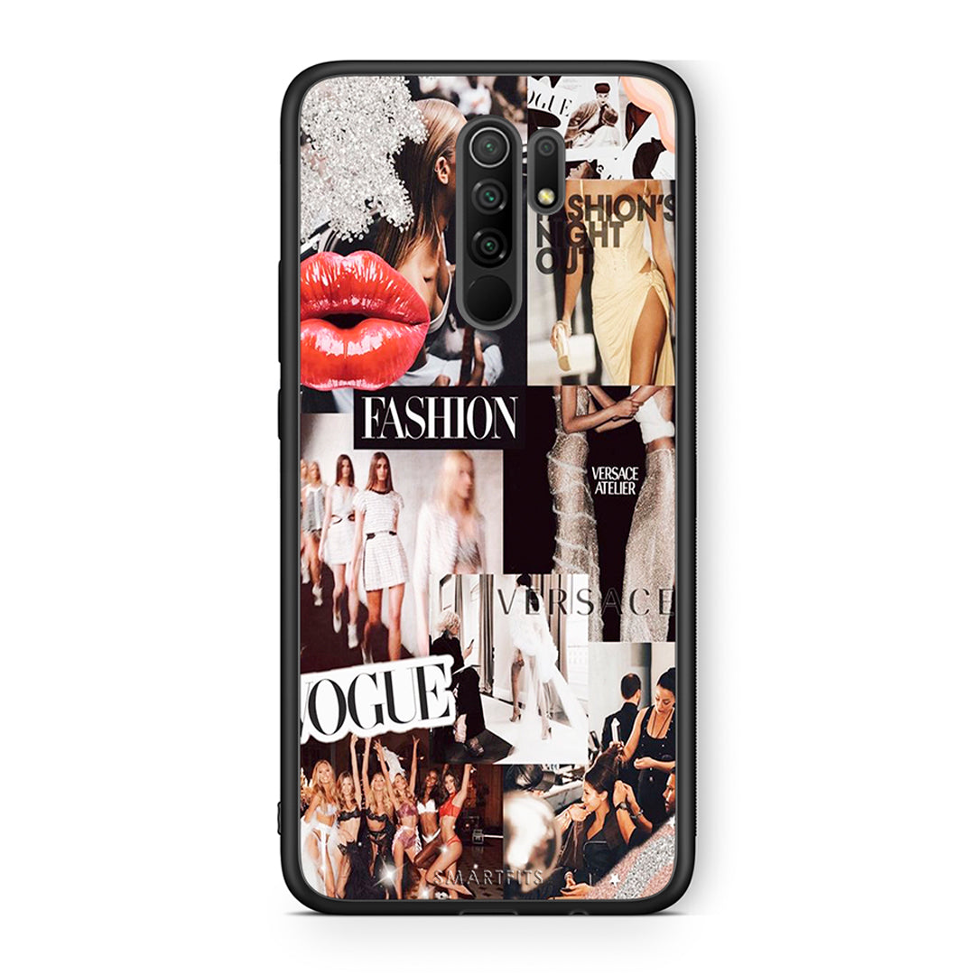 Xiaomi Redmi 9 / 9 Prime Collage Fashion Θήκη Αγίου Βαλεντίνου από τη Smartfits με σχέδιο στο πίσω μέρος και μαύρο περίβλημα | Smartphone case with colorful back and black bezels by Smartfits