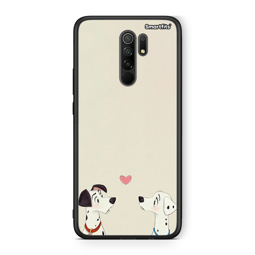 Xiaomi Redmi 9/9 Prime Dalmatians Love θήκη από τη Smartfits με σχέδιο στο πίσω μέρος και μαύρο περίβλημα | Smartphone case with colorful back and black bezels by Smartfits