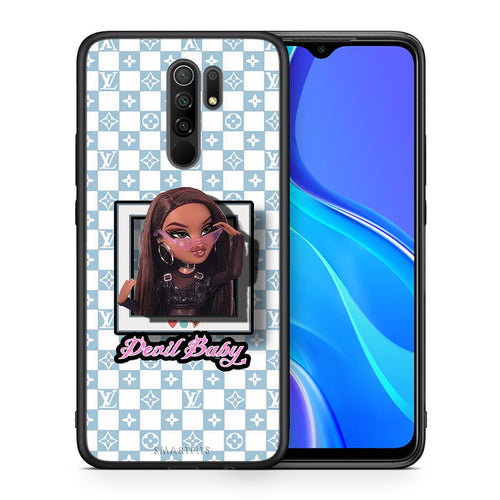 Θήκη Αγίου Βαλεντίνου Xiaomi Redmi 9 / 9 Prime Devil Baby από τη Smartfits με σχέδιο στο πίσω μέρος και μαύρο περίβλημα | Xiaomi Redmi 9 / 9 Prime Devil Baby case with colorful back and black bezels