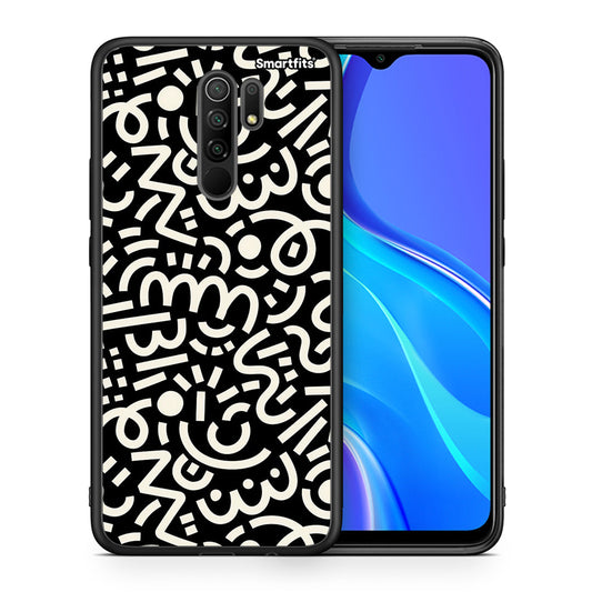 Θήκη Xiaomi Redmi 9 / 9 Prime Doodle Art από τη Smartfits με σχέδιο στο πίσω μέρος και μαύρο περίβλημα | Xiaomi Redmi 9 / 9 Prime Doodle Art case with colorful back and black bezels