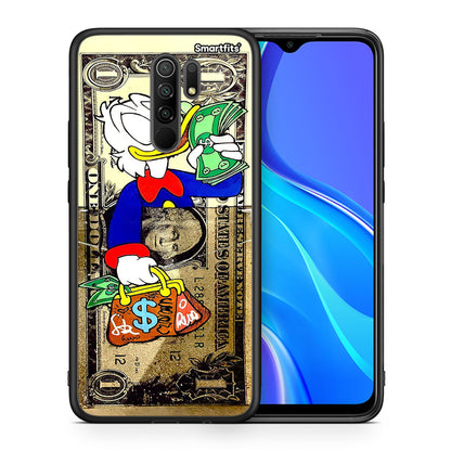 Θήκη Xiaomi Redmi 9 / 9 Prime Duck Money από τη Smartfits με σχέδιο στο πίσω μέρος και μαύρο περίβλημα | Xiaomi Redmi 9 / 9 Prime Duck Money case with colorful back and black bezels