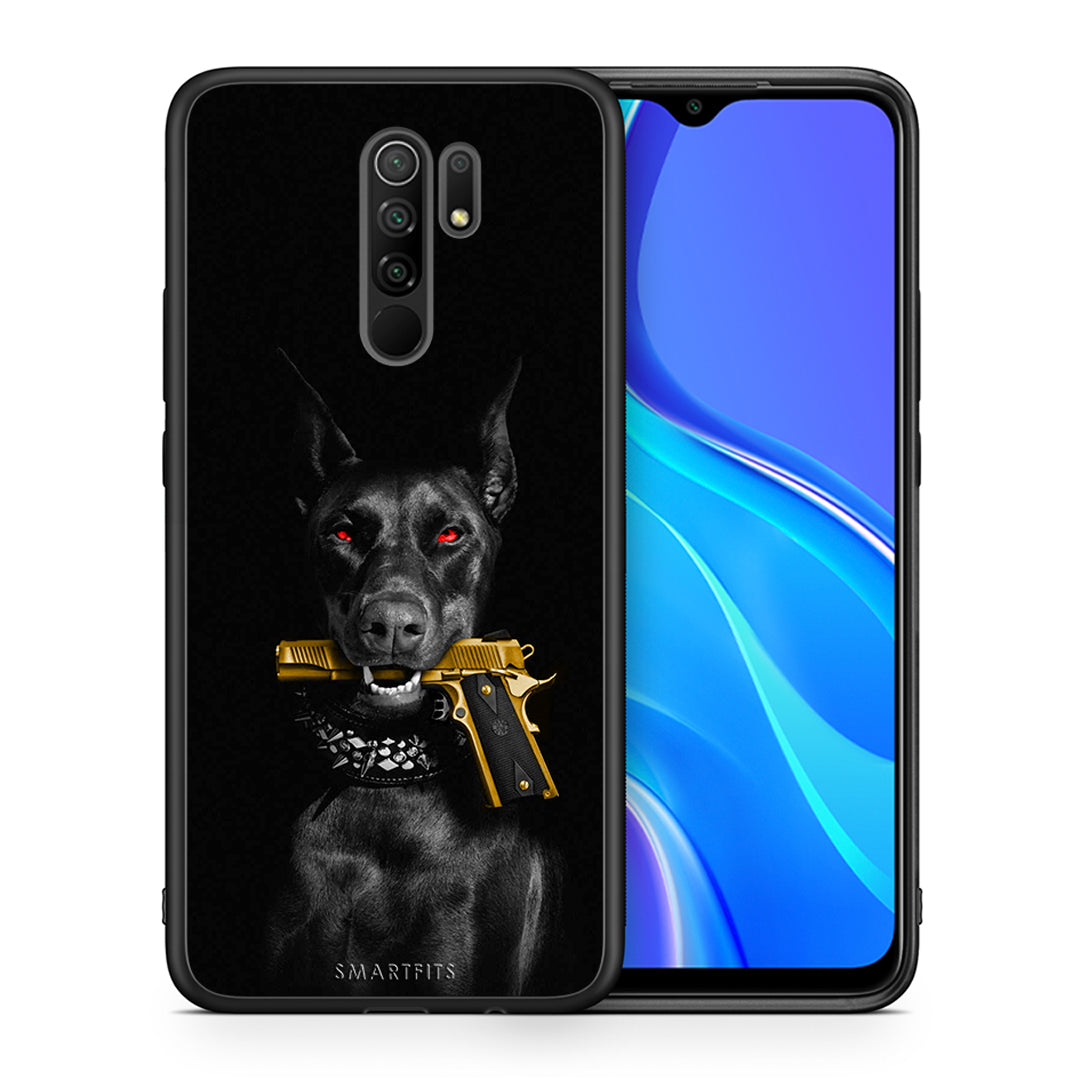 Θήκη Αγίου Βαλεντίνου Xiaomi Redmi 9 / 9 Prime Golden Gun από τη Smartfits με σχέδιο στο πίσω μέρος και μαύρο περίβλημα | Xiaomi Redmi 9 / 9 Prime Golden Gun case with colorful back and black bezels