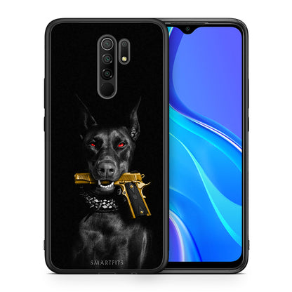 Θήκη Αγίου Βαλεντίνου Xiaomi Redmi 9 / 9 Prime Golden Gun από τη Smartfits με σχέδιο στο πίσω μέρος και μαύρο περίβλημα | Xiaomi Redmi 9 / 9 Prime Golden Gun case with colorful back and black bezels