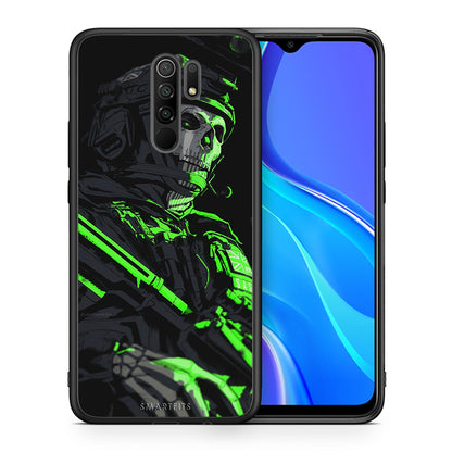 Θήκη Αγίου Βαλεντίνου Xiaomi Redmi 9 / 9 Prime Green Soldier από τη Smartfits με σχέδιο στο πίσω μέρος και μαύρο περίβλημα | Xiaomi Redmi 9 / 9 Prime Green Soldier case with colorful back and black bezels