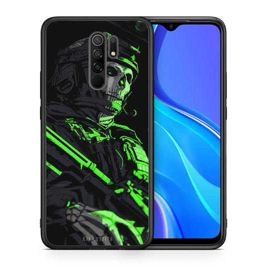Θήκη Αγίου Βαλεντίνου Xiaomi Redmi 9 / 9 Prime Green Soldier από τη Smartfits με σχέδιο στο πίσω μέρος και μαύρο περίβλημα | Xiaomi Redmi 9 / 9 Prime Green Soldier case with colorful back and black bezels